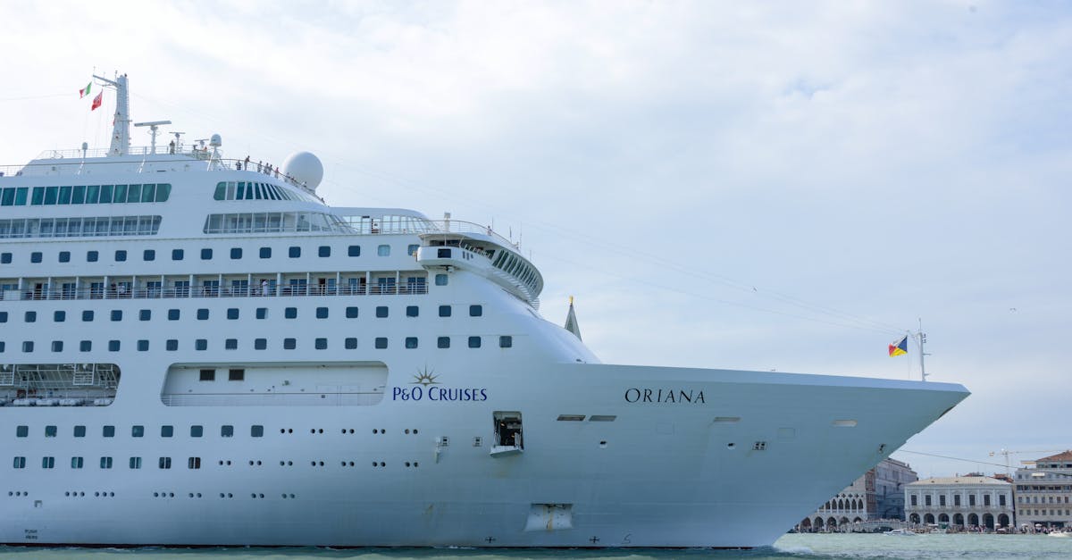 Luxurious cruise ship Oriana sailing through the waters, showcasing elegance and travel.