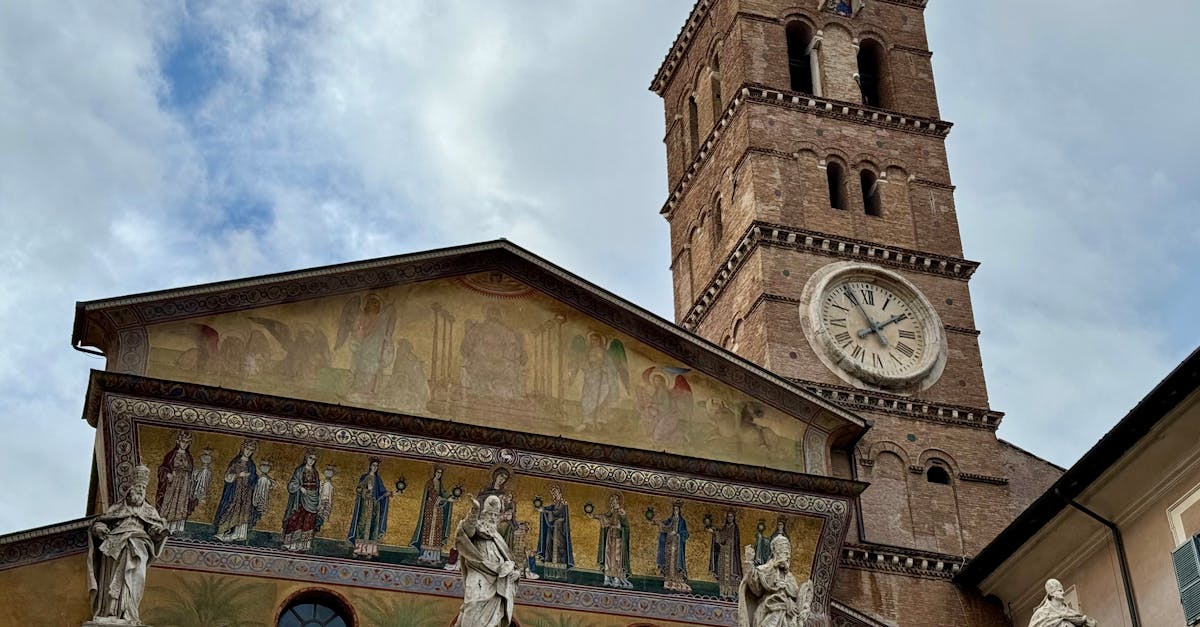 The historic Basilica of Santa Maria in Trastevere, showcasing beautiful religious art and architecture.