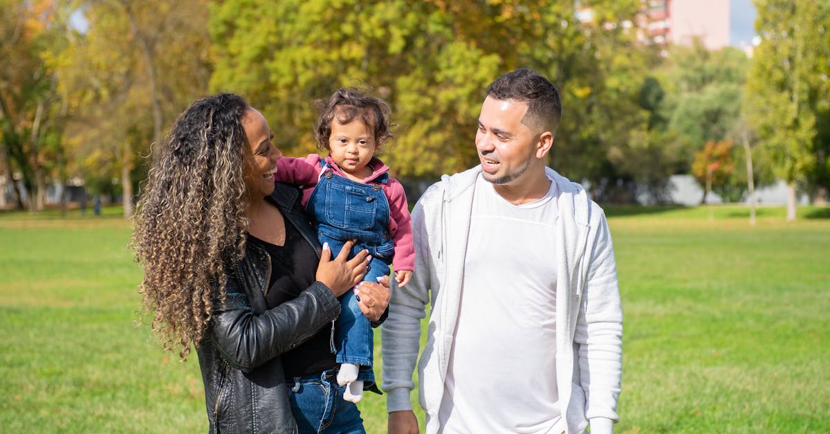 Family bonding in the park on a sunny day, enjoying quality time together.